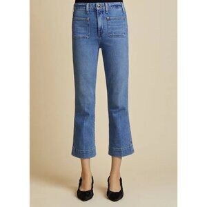 Khaite Blue Vintage Blue Denim Raquel Crop Leg $640 Jeans, Size 32